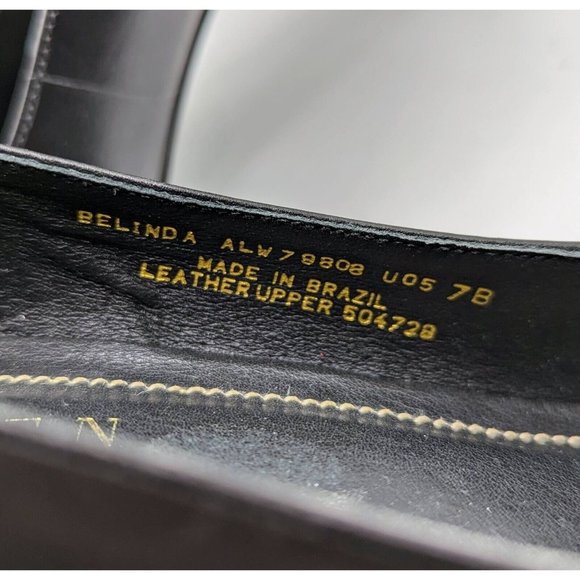 Ralph Lauren Belinda Pumps Heels 7 B Pointed Toe Black & White Brazil Leather - Picture 7 of 7